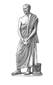 Demosthenes, 384 to 322 B. C. A Greek statesman and orator of ancient Athens