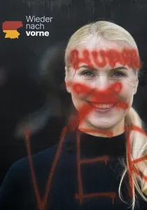 Denigration of a large poster for the 2025 Bundestag election by the CDU with Katja Strauss-Koster