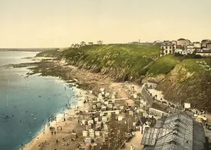 Densely populated beach, Granville in Normandy