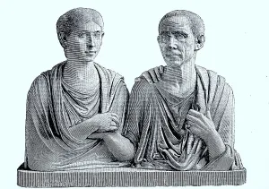 Depiction of an ancient Roman couple