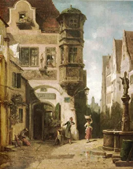 Der verliebte Provisor, Painting by Carl Spitzweg