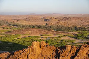 Desert landscape with riverbed of the Ugab River