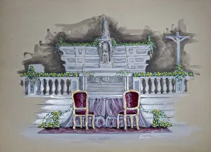 Design for floral decoration for a church wedding