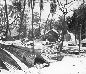 Destruction caused by riots between Hindus and Muslims in Noakhali East Bengal, November 1946, India, Asia