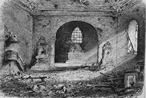Destruction in the Church of Perouse in Belfort