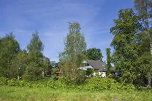 Detached house, residential building in spring