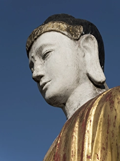 Detail, Buddha statue in Lumbini Garden