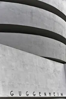 Detailed view of a modern concrete building with round shapes