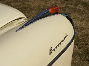 Detailed view of the rear of a vintage car with characteristic lettering