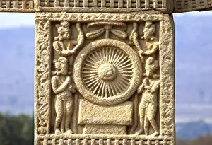 Details of south pillar second panel west gateway Stupa no 1