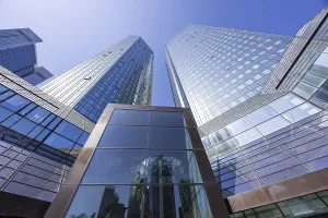 Deutsche Bank AG headquarters in the skyscraper tower in Frankfurt