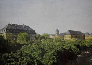 The Deutschordenspalais and the Electoral Palace in Mainz in 1910