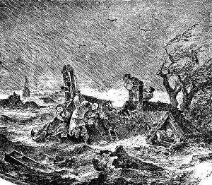 Devastation of the North Sea, storm surge of 1834 on the Halligen