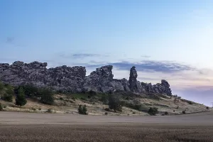 Devil's Wall with Konigsstein stone formation in the last evening light