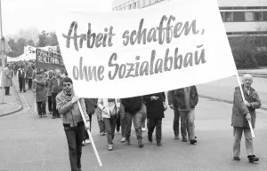 The DGB's call in 1982 against unemployment and social cuts was followed by about 50