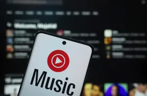 Dhaka, Bangladesh- 04 July 2025: Youtube Music logo is displayed on a smartphone screen