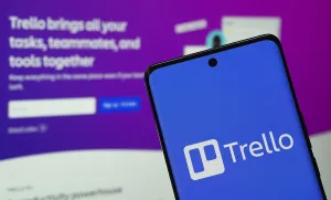 Dhaka, Bangladesh - 18 March 2025: The logo of the trello is displayed on a smartphone screen