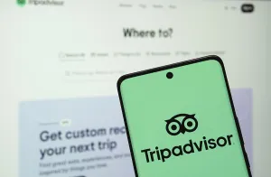 Dhaka, Bangladesh- 22 June 2025: The logo of the Tripadvisor is displayed on a smartphone screen