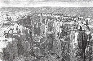 Diamond mining near Kimberley in 1880
