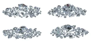 Diamonds set with different view isolated