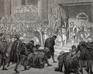 Die Abdankung von Gustav I. von Schweden oder Gustav Vasa