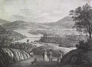 Die Donau bei Linz in Oberoesterreich