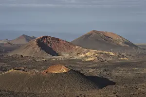 Different coloured volcanic cones