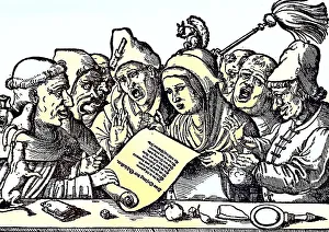 Digitally restored, Monks and nuns read a text