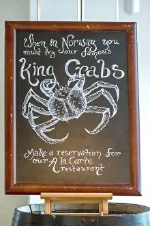 Dining plan, advertising poster for king crabs