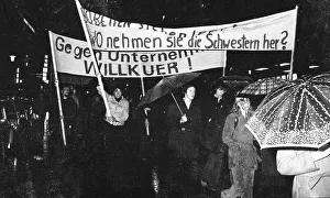 The dismissal of two nurses was protested by parts of the staff at Essen Hospital on 19 October 1973
