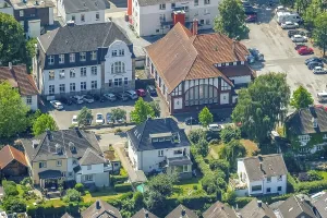 District archive, half-timbered and historic buildings BismarckstraBe Theodor-Heuss-StraBe