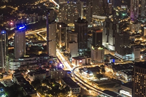 District of the city at night, Kuala Lumpur