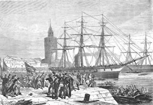 Docking of a ship and disembarkation of the crew