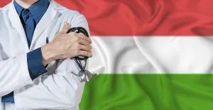 Doctor With Stethoscope On Hungary Flag