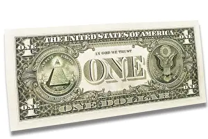 One dollar bill, back side