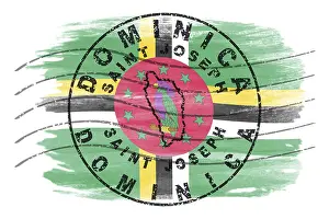 Dominica Saint Joseph Round Seal Map Design