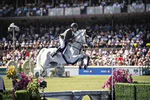 Category Historic EN Prints: Donald Whitaker of Great Britain and riding Millfield Colette compete in the first round of the 1