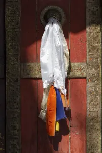 Door to a Buddhist monastery in Ladakh, India