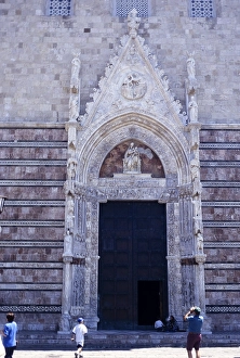 Door to the cathedral church in Messina, Sicily, Italy, 1999, Europe