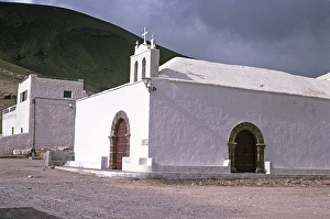 Dorfkirche Ermita de San Marcial del Rubicon, Femes, Lanzarote, Kanarische Inseln, Spanien im Jahr 1979