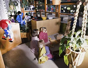 Dortmund. Kindergarten with care for children of age (pre-school) and pupils with chores in 1990