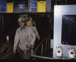 Dortmund. Shift change at a Dortmund colliery in 1988