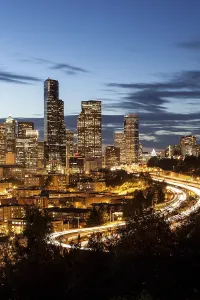 Downtown Seattle at night, Seattle