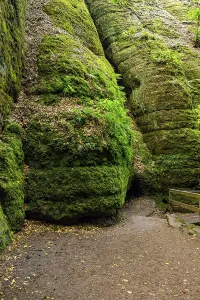 The Dragon Gorge, a gorge and geological natural monument and nature reserve in the Marienschlucht gorge near Eisenach
