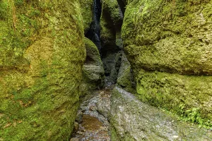 The Dragon Gorge, a gorge and geological natural monument and nature reserve in the Marienschlucht gorge near Eisenach