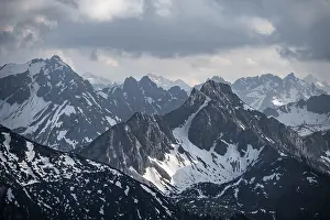 Dramatic mountains in the Allgaeu Alps with snow