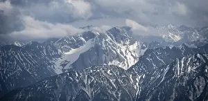 Dramatic mountains in the Allgaeu Alps with snow