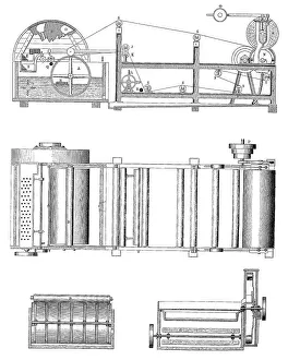 Drawing of a cardboard machine by civil engineer F