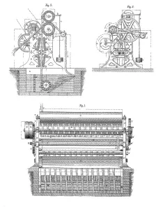 Drawing of a washing machine for woven fabrics