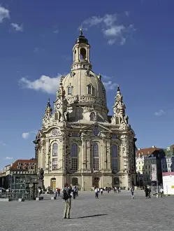 Dresden, Saxony, Dresden old town with the Frauenkirche new built up